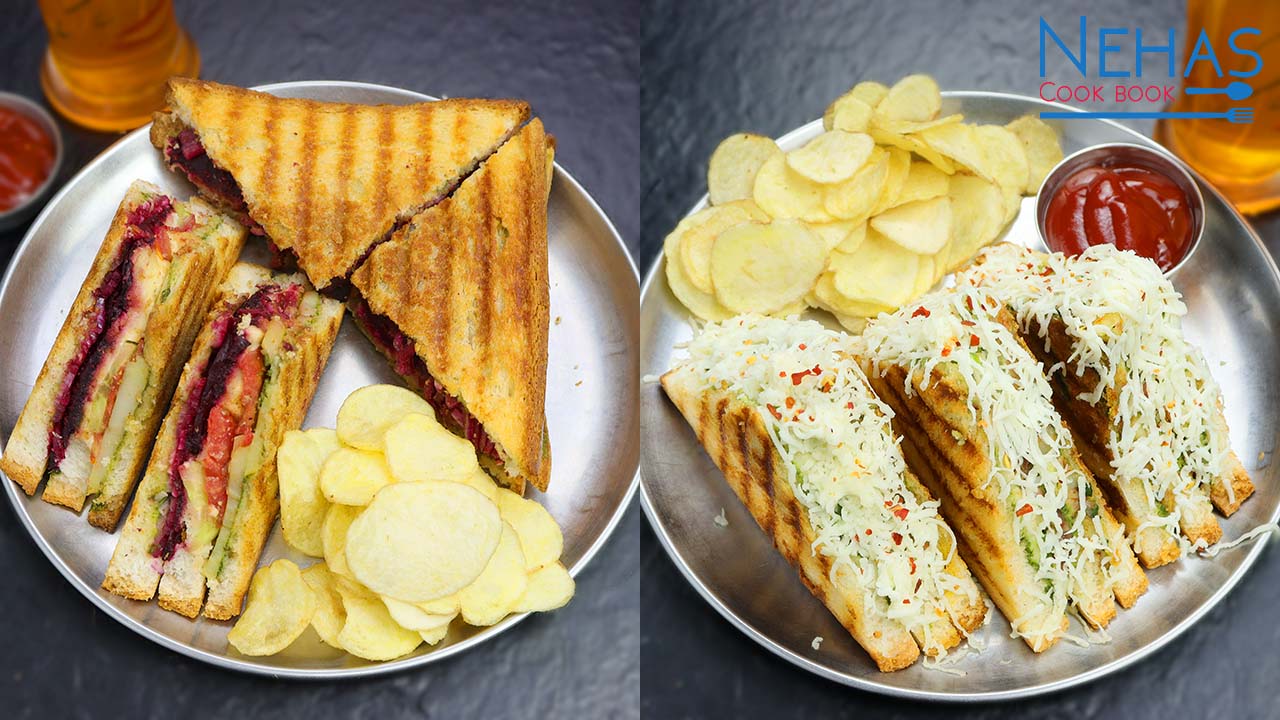 Veg Grilled Sandwich Recipe - Swasthi's Recipes