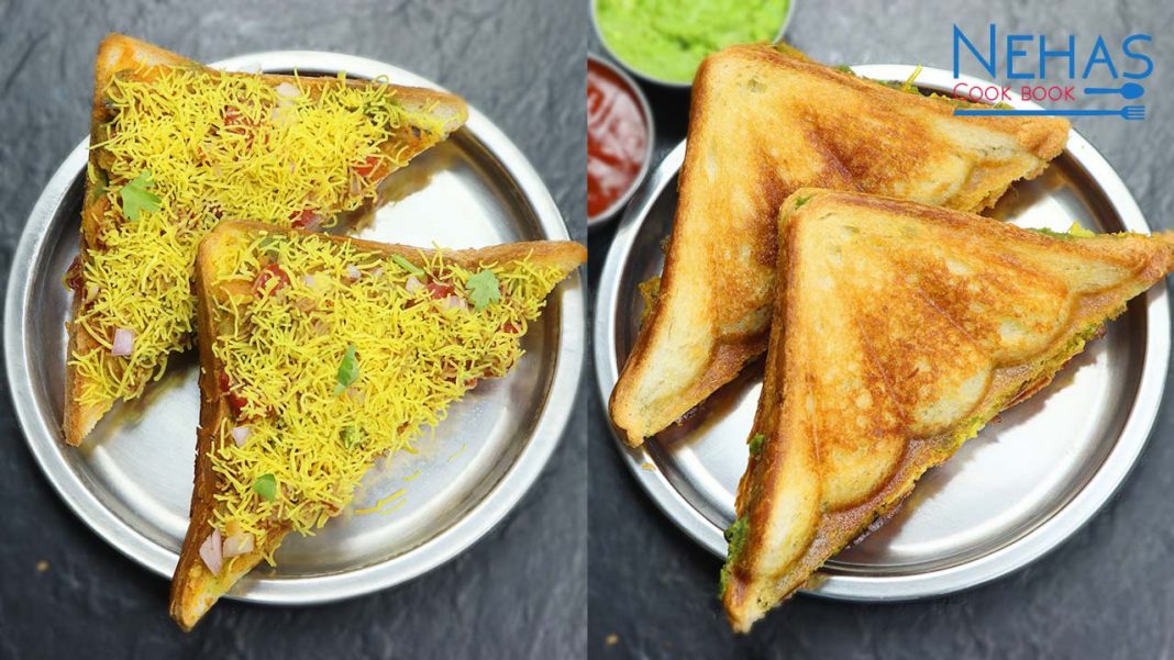 aloo sandwich recipe how to make potato peas sandwich aloo toast recipe Nehas Cook Book