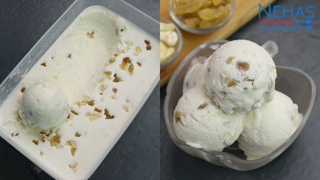 Kaju draksh icecream how to make cashew raisin ice cream kaju