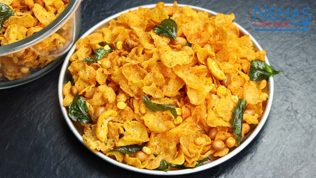 Cornflakes chivda how to make cornflakes chivda makai chivda recipe