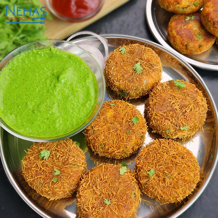 Crispy cutlet recipe poha besan cutlet recipe veg cutlet with coriander curd chutney