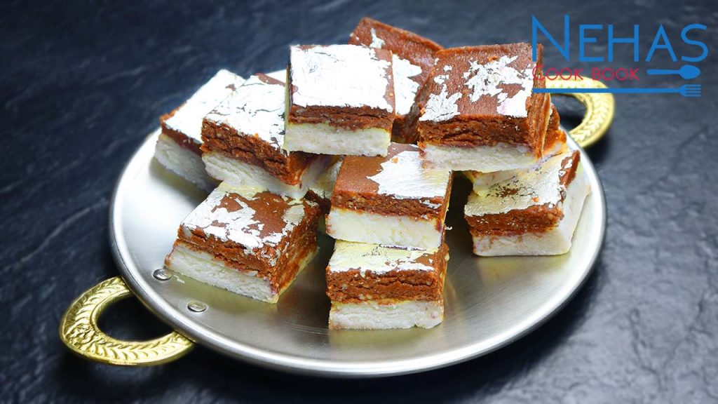 Chocolate barfi recipe Two Layer Chocolate Burfi chocolate mawa