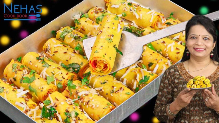 Khandvi recipe | bhareli khandvi recipe | stuffed khandvi