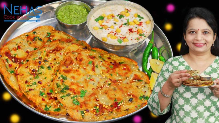 Aloo cheela recipe | batata cheela with boodi raita | potato pancakes