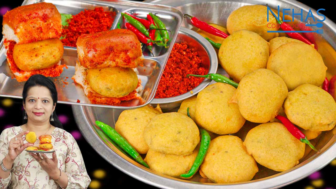 Masala vadapav recipe | street style masala vadapav | masala vada with dry garlic chutney